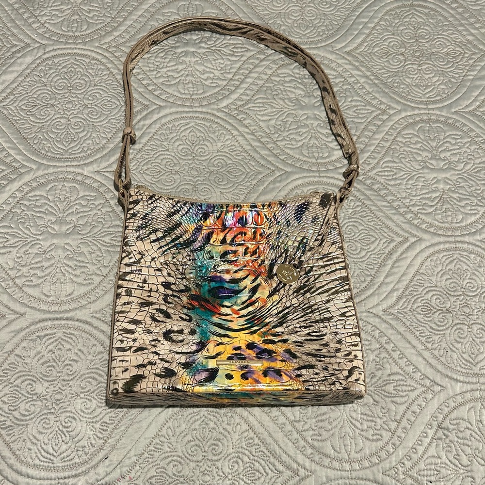 Brahmin Katie Obsession Ombre Rainbow Iridescent Crossbody Shoulder Bag - Picture 8 of 11